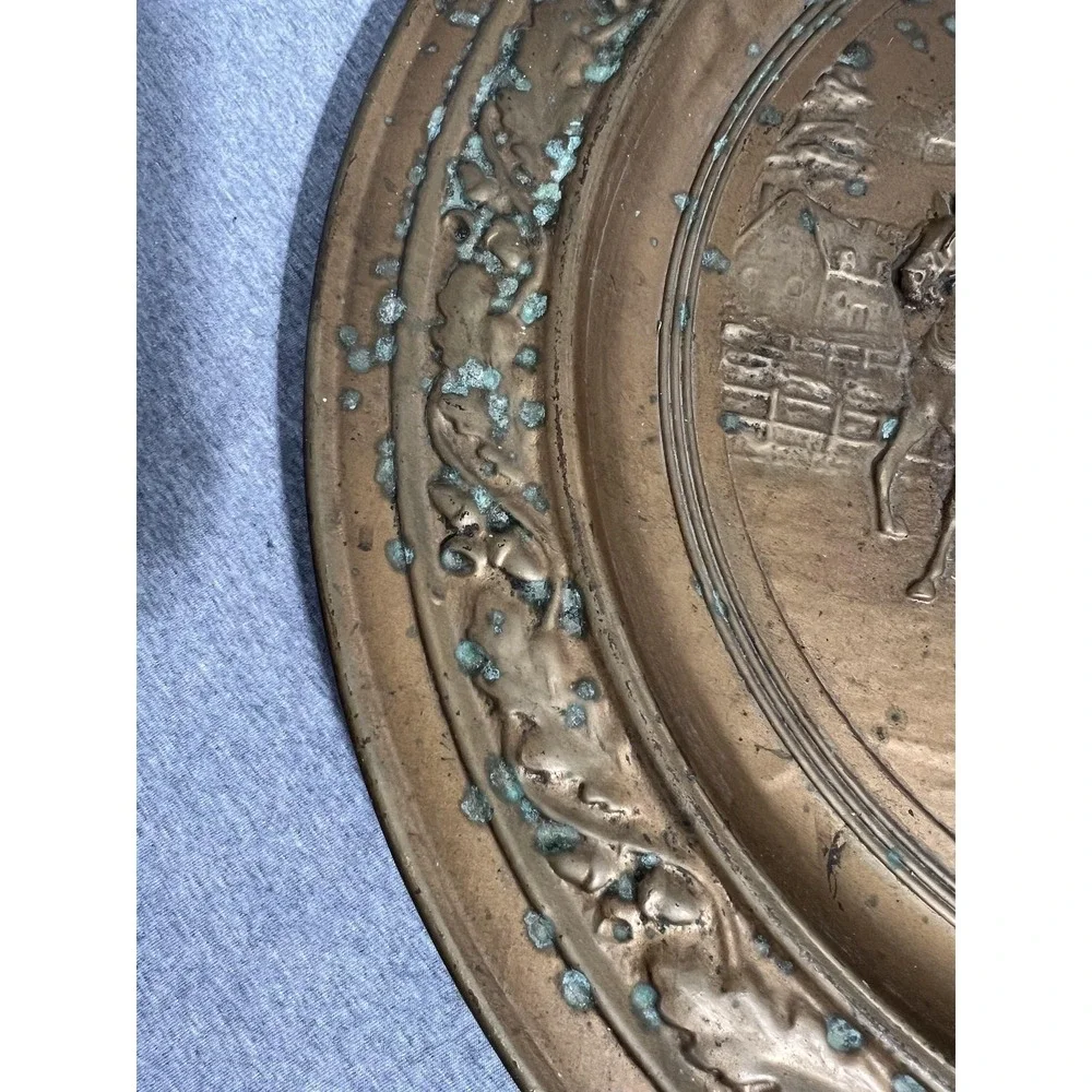 Vintage English Brass Charger Plate 23